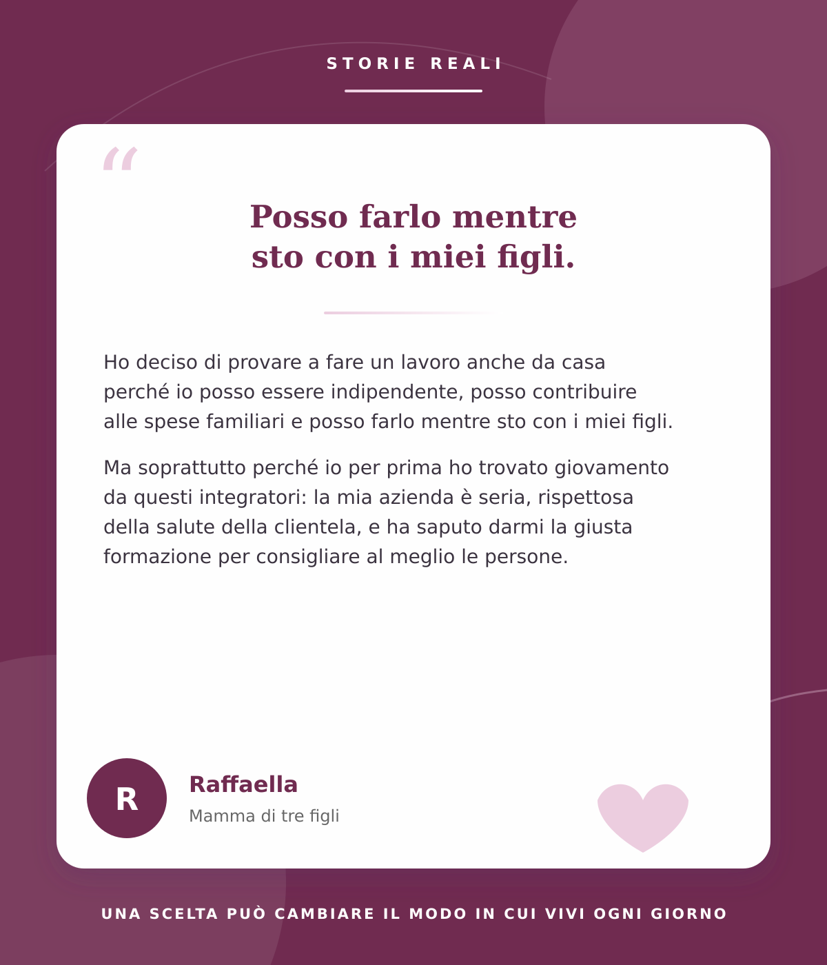 Testimonianza di Raffaella, mamma di tre figli